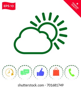 Sun cloud line icon