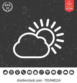 Sun cloud line icon