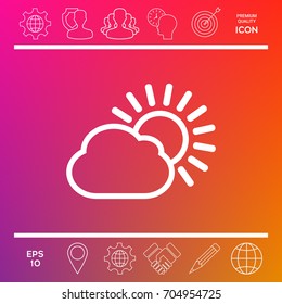 Sun cloud line icon