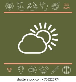 Sun cloud line icon