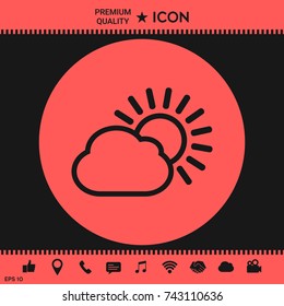 Sun cloud line icon