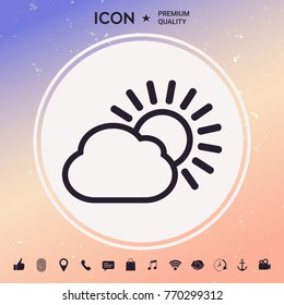 Sun cloud line icon