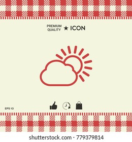 Sun cloud line icon