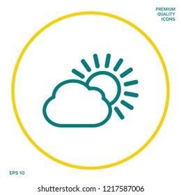 Sun cloud line icon. Graphic elements for your design