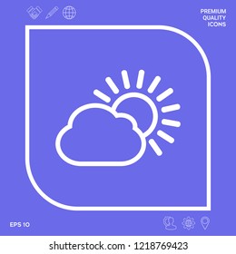 Sun cloud line icon. Graphic elements for your design