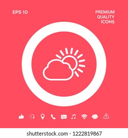 Sun cloud line icon. Graphic elements for your design