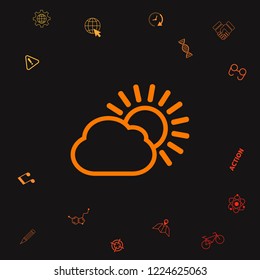 Sun cloud line icon. Graphic elements for your design