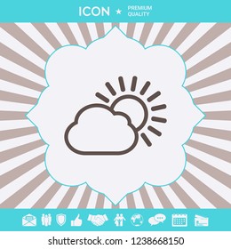 Sun cloud line icon. Graphic elements for your design