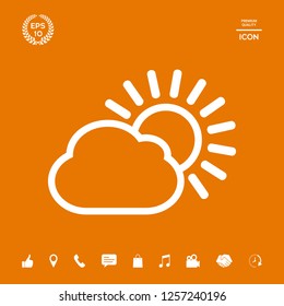 Sun cloud line icon. Graphic elements for your design