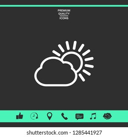 Sun cloud line icon. Graphic elements for your design