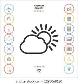 Sun cloud line icon. Graphic elements for your design