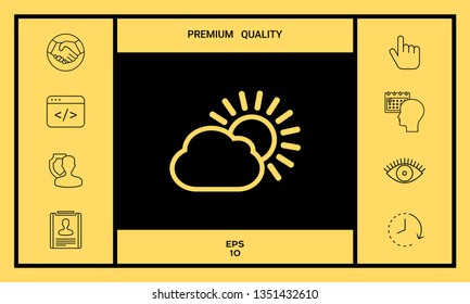 Sun cloud line icon. Graphic elements for your design