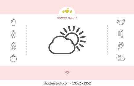 Sun cloud line icon. Graphic elements for your design