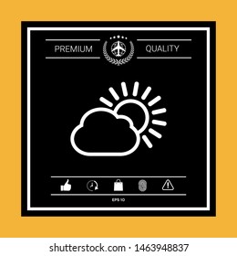Sun cloud line icon. Graphic elements for your design
