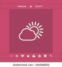 Sun cloud line icon. Graphic elements for your design