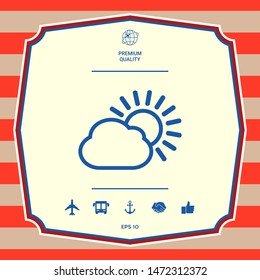 Sun cloud line icon. Graphic elements for your design