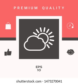 Sun cloud line icon. Graphic elements for your design
