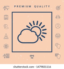 Sun cloud line icon. Graphic elements for your design