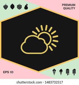 Sun cloud line icon. Graphic elements for your design