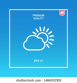 Sun cloud line icon. Graphic elements for your design