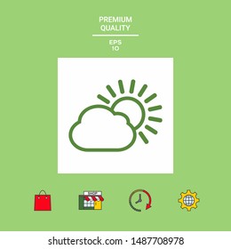 Sun cloud line icon. Graphic elements for your design
