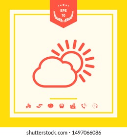 Sun cloud line icon. Graphic elements for your design