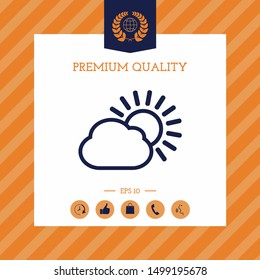 Sun cloud line icon. Graphic elements for your design