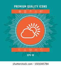 Sun cloud line icon. Graphic elements for your design