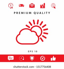 Sun cloud line icon. Graphic elements for your design
