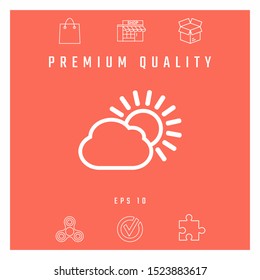 Sun cloud line icon. Graphic elements for your design