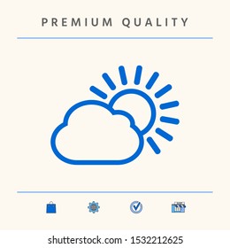 Sun cloud line icon. Graphic elements for your design