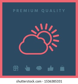Sun cloud line icon. Graphic elements for your design