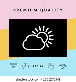 Sun cloud line icon. Graphic elements for your design