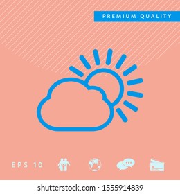 Sun cloud line icon. Graphic elements for your design