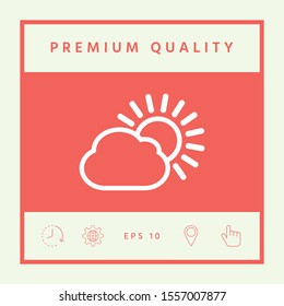 Sun cloud line icon. Graphic elements for your design