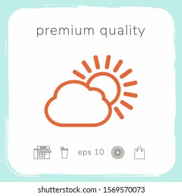 Sun cloud line icon. Graphic elements for your design