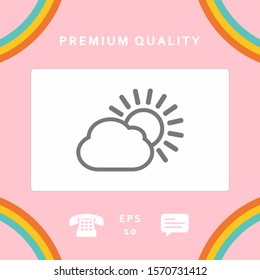Sun cloud line icon. Graphic elements for your design