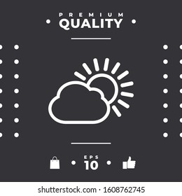 Sun cloud line icon. Graphic elements for your design