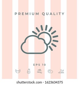 Sun cloud line icon. Graphic elements for your design