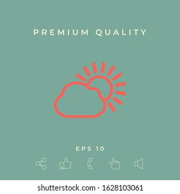 Sun cloud line icon. Graphic elements for your design