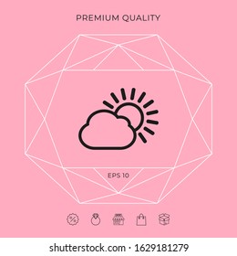 Sun cloud line icon. Graphic elements for your design