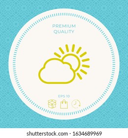 Sun cloud line icon. Graphic elements for your design