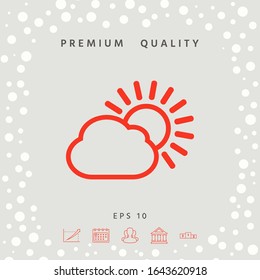 Sun cloud line icon. Graphic elements for your design