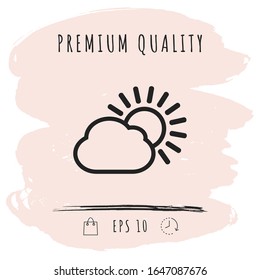 Icono de la línea de nube Sun. Elementos gráficos para el diseño