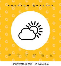 Sun cloud line icon. Graphic elements for your design