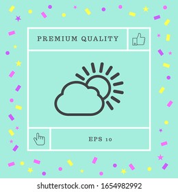 Sun cloud line icon. Graphic elements for your design