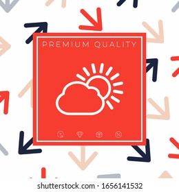 Sun cloud line icon. Graphic elements for your design