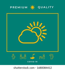 Icono de la línea de nube Sun. Elementos gráficos para el diseño