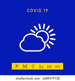 Sun Cloud-Symbol. Grafische Elemente für Ihr Design
