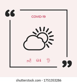 Sun cloud line icon. Graphic elements for your design